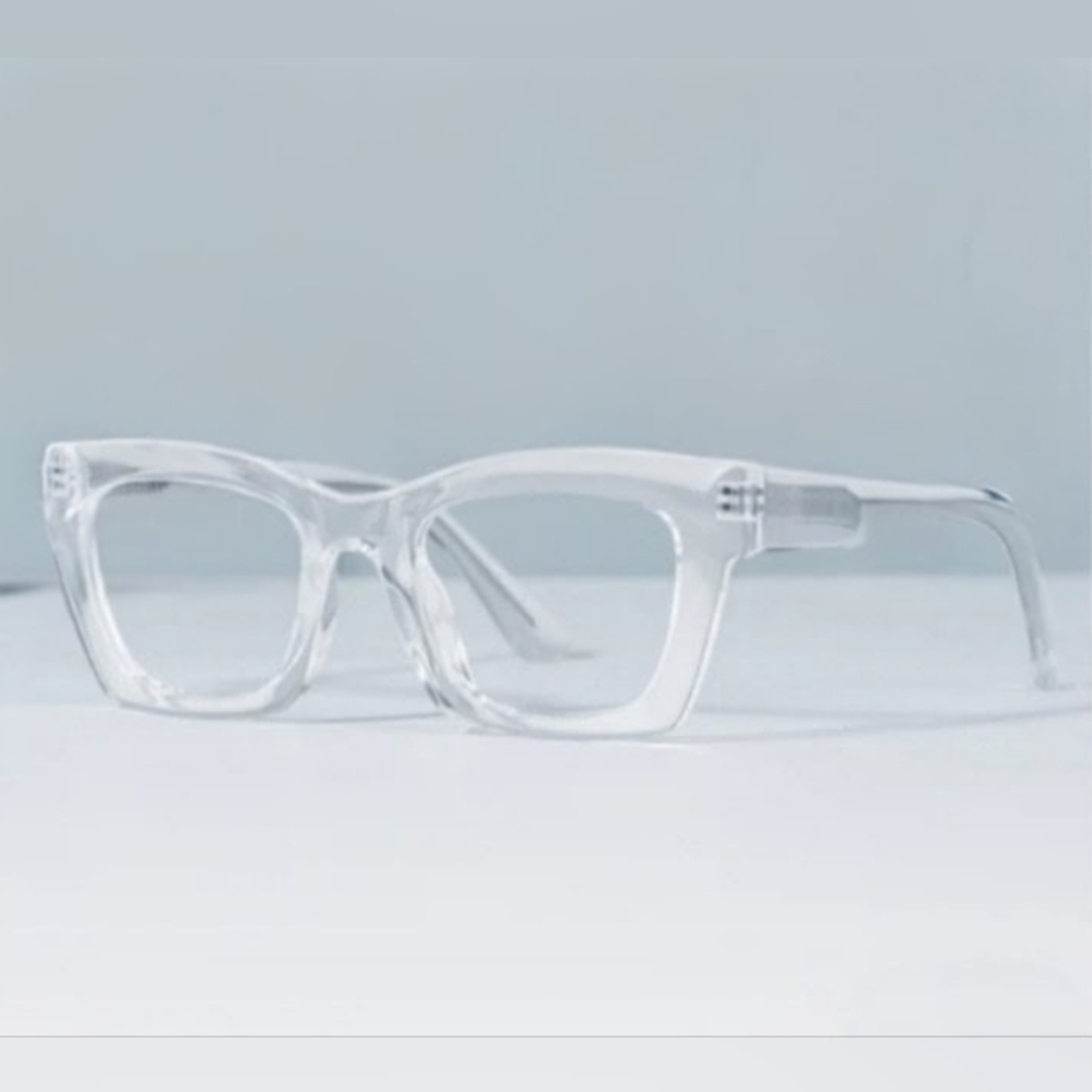 +1.50 Square reading glasses Oprah style Clear frame Blue light blocking…